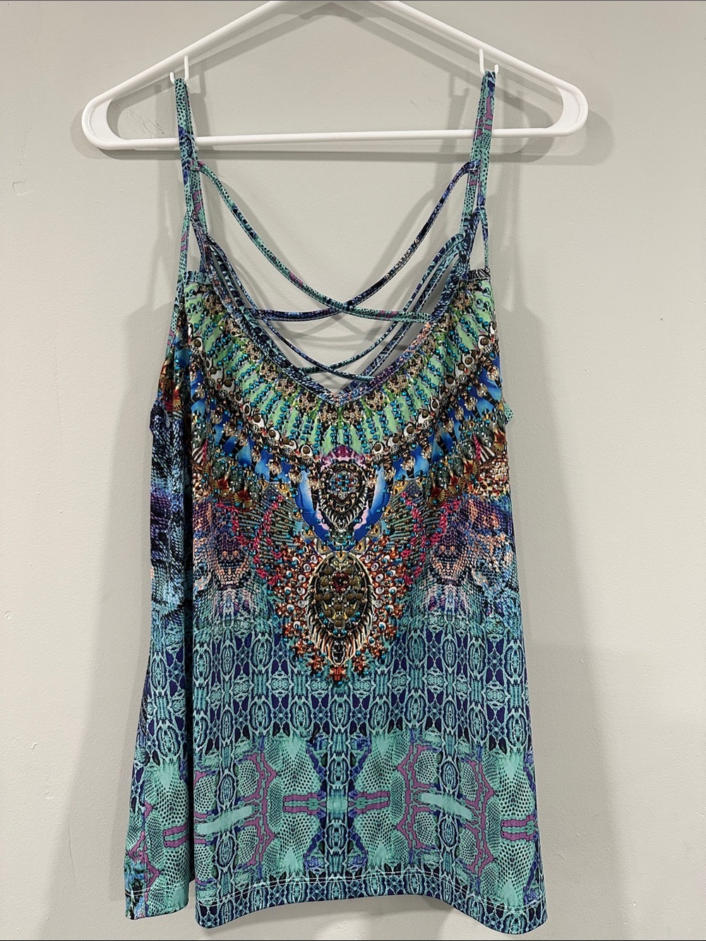 VENUS Blue Multi Print Strappy top XL